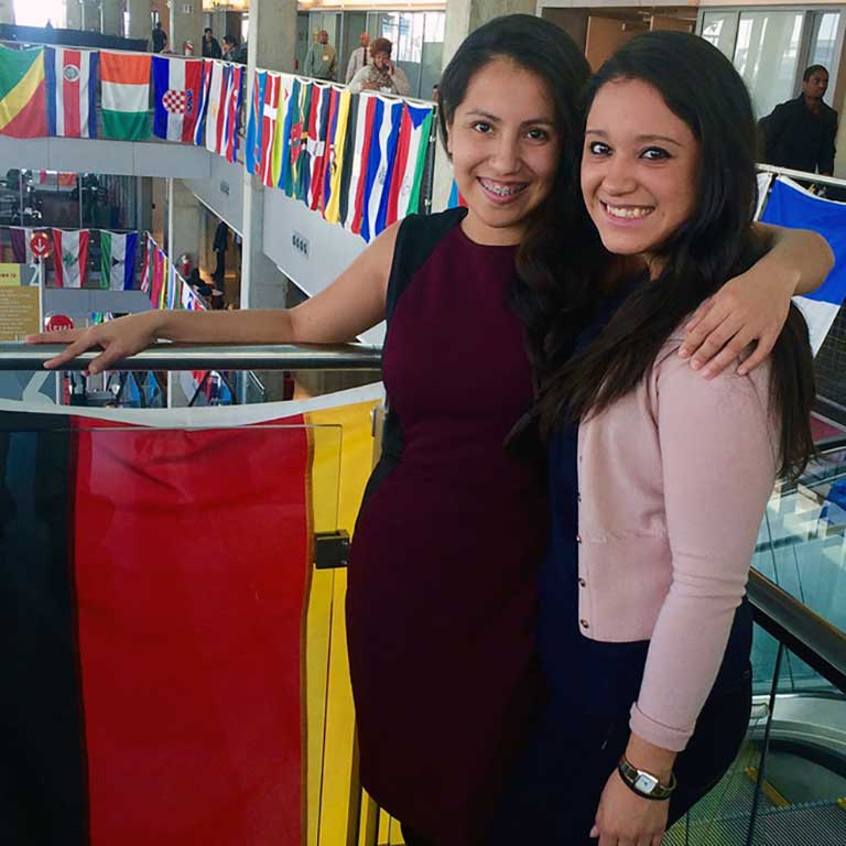 Mariana Lopez-Owens and her sister Karla at IUPUI's International Festival.