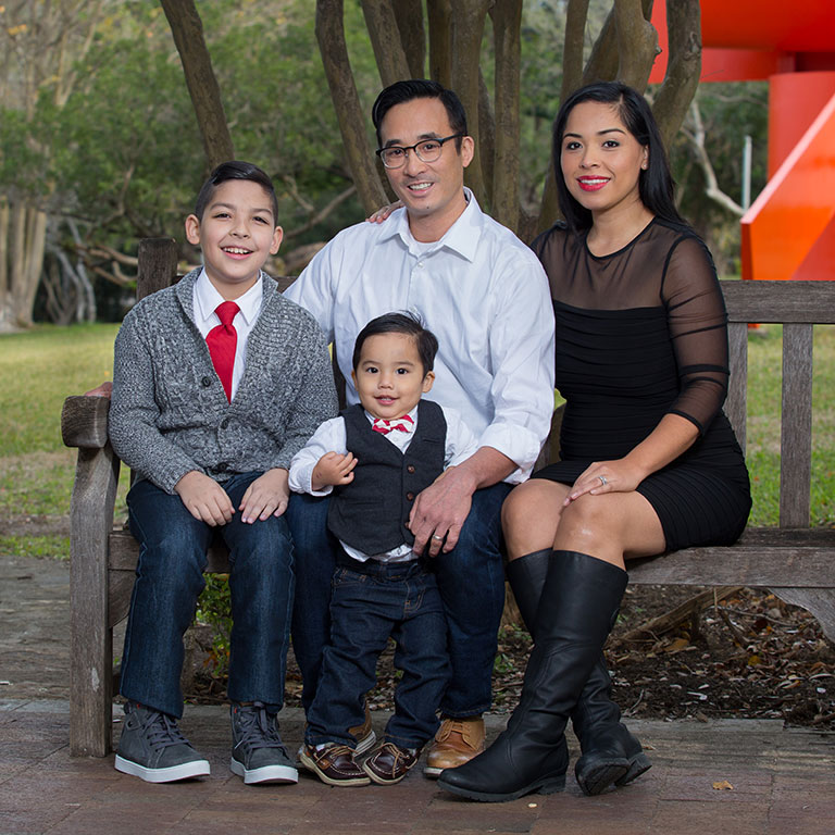 David Nguyen with his family